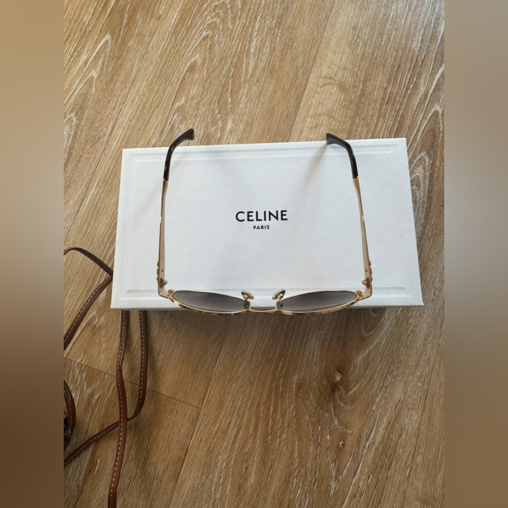 Celine Triomphe Gold Metal Sunglasses - Picture 4 of 9